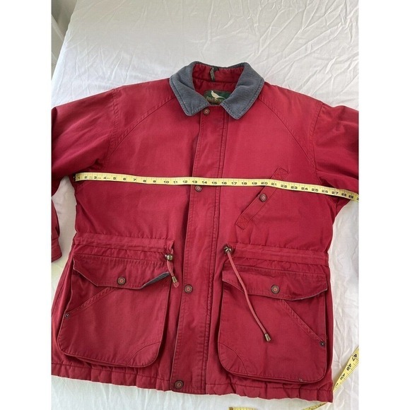 VTG Field & Stream Men’s Red Barn Work Chore Coat Gorpcore LG Corduroy Collar - Picture 11 of 16
